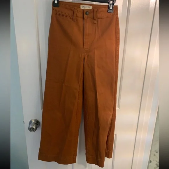 Rust Madewell Slim Wide Leg Emmett Pants - Picture 4 of 6